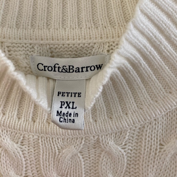 ๐NWT White Classic Cable Mock Turtleneck Sweater - Picture 3 of 6